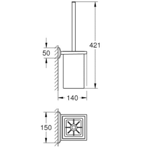 Grohe Spa Allure Brilliant Toilet Brush Set Chrome 40900000