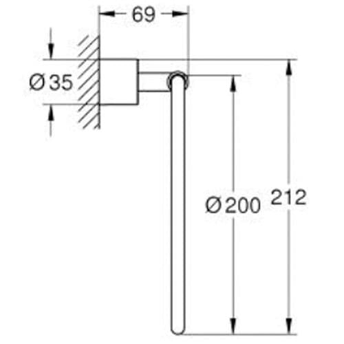 Grohe Spa Atrio Towel Ring Brushed Hard Graphite 40307AL3