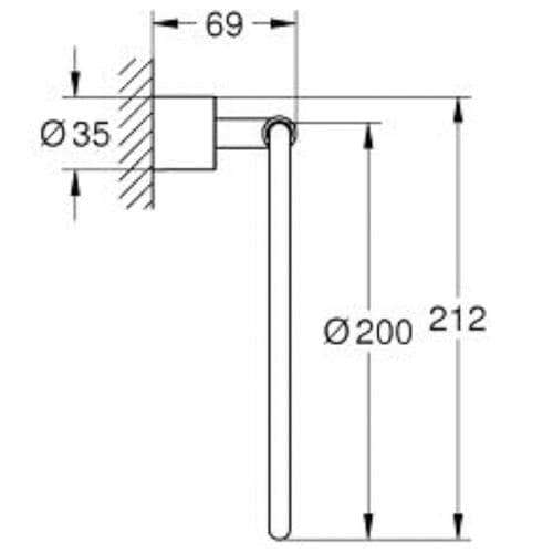 Grohe Spa Atrio Towel Ring Brushed Hard Graphite 40887AL0