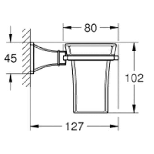 Grohe Spa Grandera Holder with Ceramic Tumbler Chrome/Gold 40626IG0