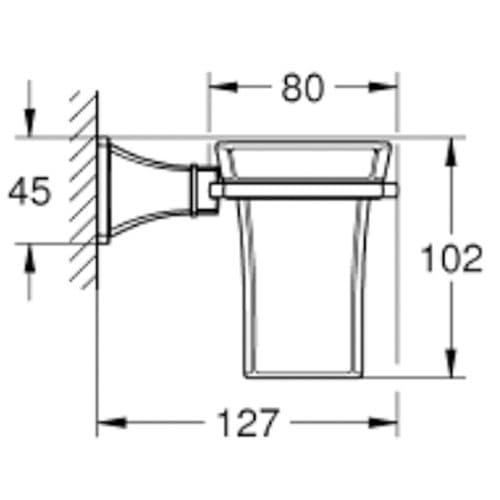 Grohe Spa Grandera Holder with Ceramic Tumbler Chrome/Gold 40909IG0
