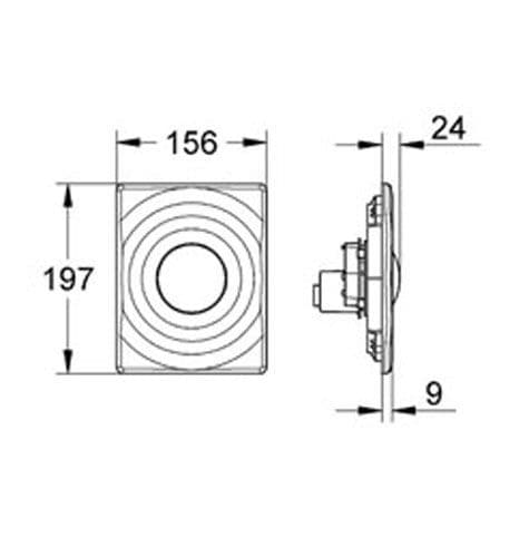 Grohe Surf Single Flush Pneumatic Wall Plate 38574000