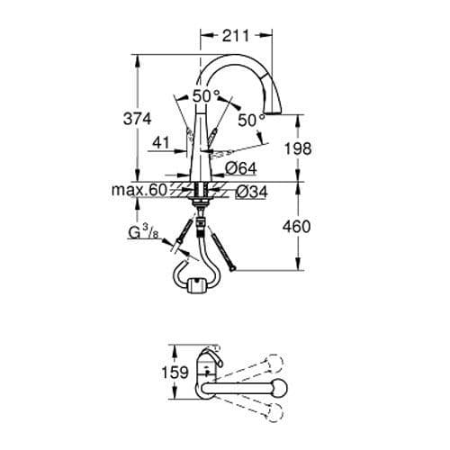 Grohe Zedra Single-lever Kitchen Sink Mixer 32294001 Spare Parts