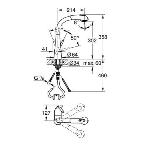 Grohe Zedra Single-lever Kitchen Sink Mixer 32553SD0 Spare Parts