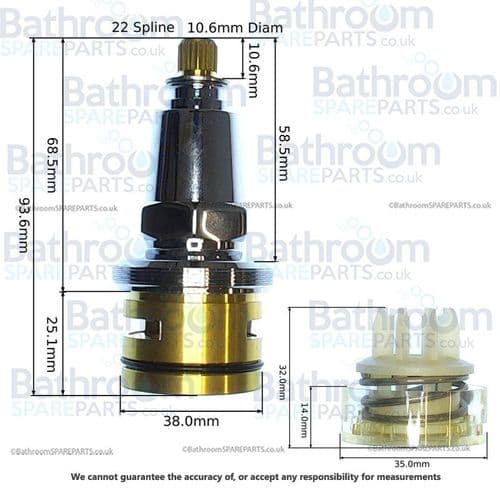 Gummers Brass/ Antique Gold Cartridge Assembly SK1500-7AG