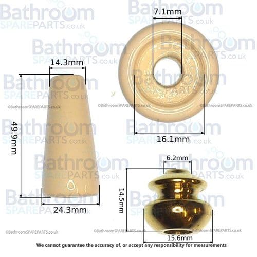 Gummers Gold Ceramic Lever & Cap SK1500-15GP
