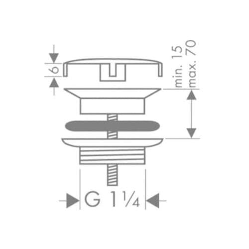 Hansgrohe, Axor AXM Ventil Non-Closing Waste Set for Washbasins Chrome 30898318