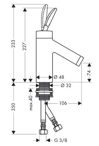 Hansgrohe Axor Starck Classic 70 Basin Mixer With Pop Up Waste 10010000