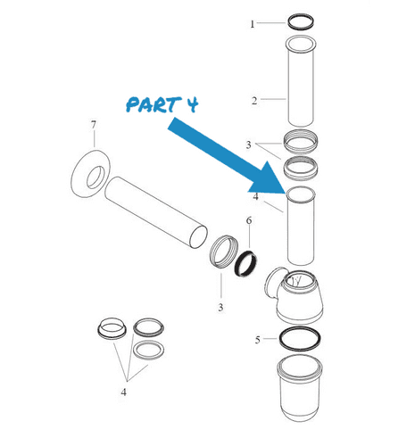 Hansgrohe Dip Tube Set 1¼" 100 mm for Cup-shaped Trap 94203000