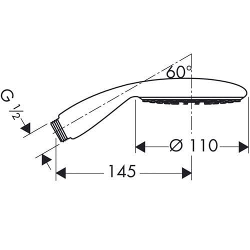 Hansgrohe Ex-Display Raindance E 100 AIR 1Jet Chrome Hand Shower 28508000