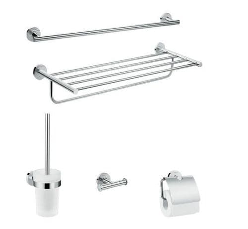 Hansgrohe Logis Universal Chrome Bath Accessory Extended 5 in 1 Set 41728000