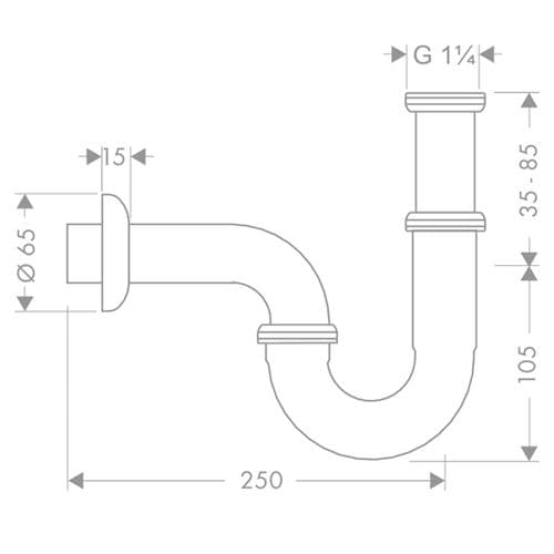 Hansgrohe Pipe Trap Standard Model Chrome 53002000