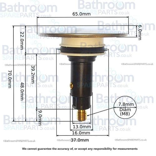 Hansgrohe  Push Open Basin Plug Used with 5010500 Waste Chrome 98363000