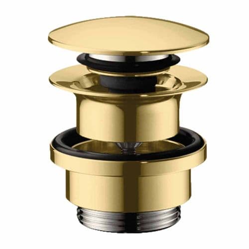 Hansgrohe Push-Open Waste Set For Basin and Bidet Mixers Polished Gold 50100990