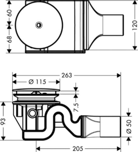 Hansgrohe Raindrain 90 XXL Complete Waste Set - 60067000