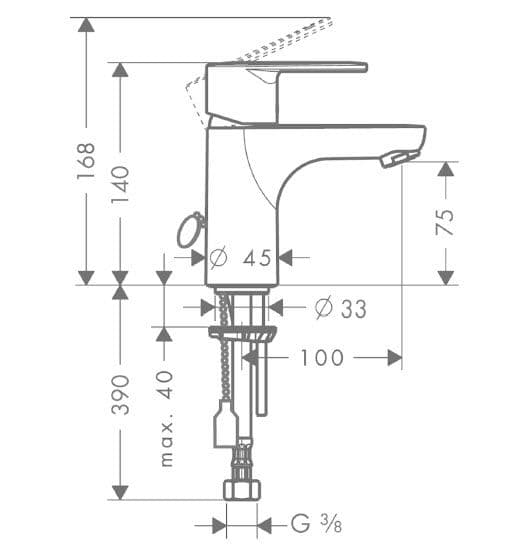 Hansgrohe Talis E Single Lever Basin Mixer with Chain DN15 31617000
