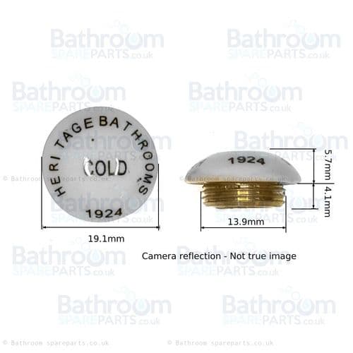 Heritage 1924 Ceramic Indices Hot & Cold Pair 1924 Screw-In INC TLC C