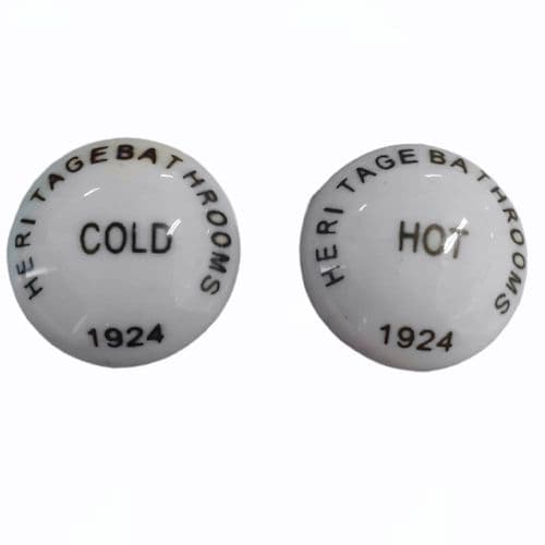 Heritage 1924 Ceramic Indices Hot & Cold Pair 1924 Screw-In INC TLC C