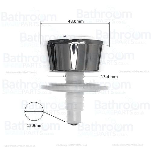 Heritage Chrome Plated Push Dual Flush White Back Nut model Cable Operated BUTN 19008001