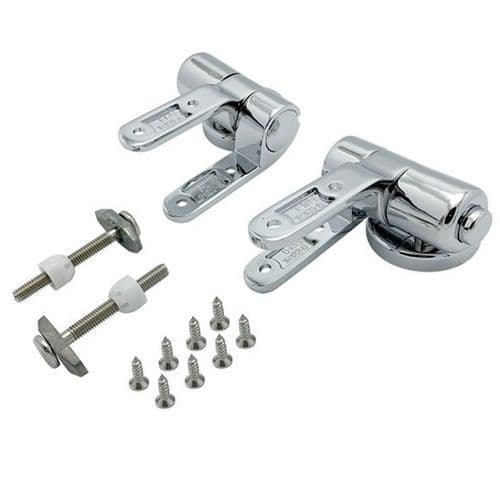Heritage Solid Wood Chrome Soft Closing Toilet Seat Hinges HY-SS009W