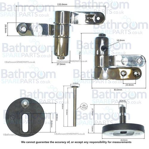Heritage Solid Wood Soft Close Hinge Set Chrome HY-SS009WN-CH