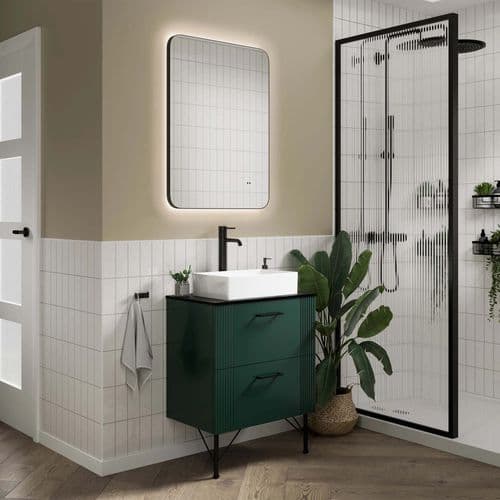 hib Arcane Illuminated Frame Bathroom Mirror Black 79500100