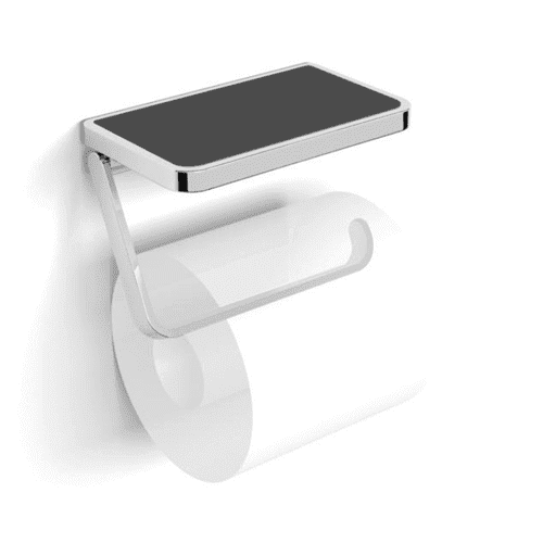 HIB Hecto Toilet Roll Holder with Shelf & Anti-Slip Mat Chrome ACTRHCH01