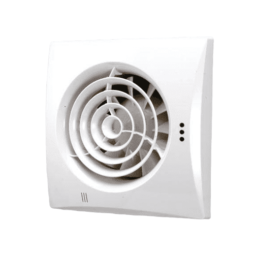HiB Hush Ultra quiet Low Profile White Plain Fan Fitted with Timer & Humidity Sensor - 31600