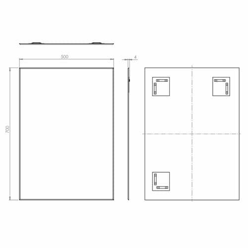 HiB Joshua Rectangular Mirror With Bevelled Edges 50 x 70cm 61701500