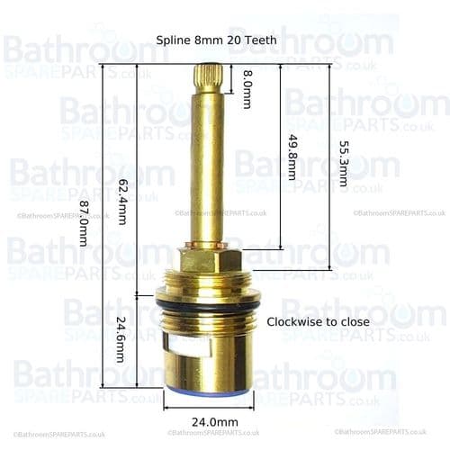 Hudson Reed Flow Clockwise Close Cartridge SVR21W