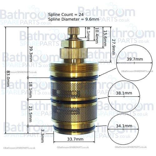 Hudson Reed Kubix Thermostatic Cartridge SA30049