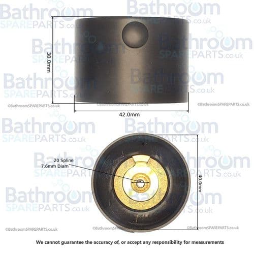 Hudson Reed Matt Black Round Temp Control Handle VH445