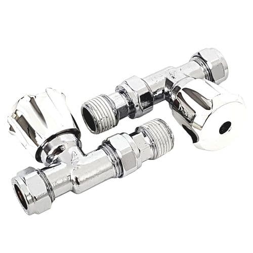 Hudson Reed Straight Radiator Valves (pair) HT371