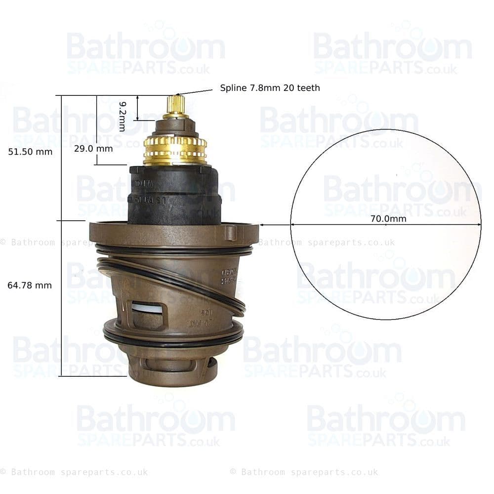 Hudson Reed Thermostatic Cartridge Assembly - 20 Tooth Spline DC70-T20