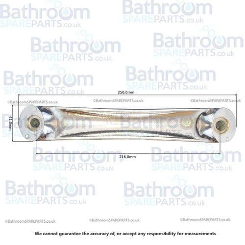 Ideal Standard Alto Bath Hand Grips - Chrome 215.mm 8.5" Centres Angled Surface E7061AA