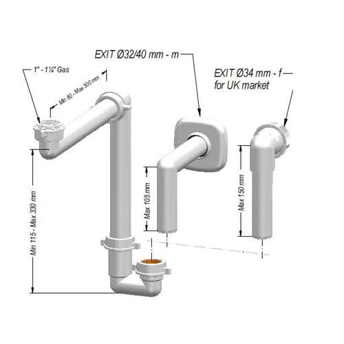 Ideal Standard Basin Space Saving Waste - New Style EE23033967