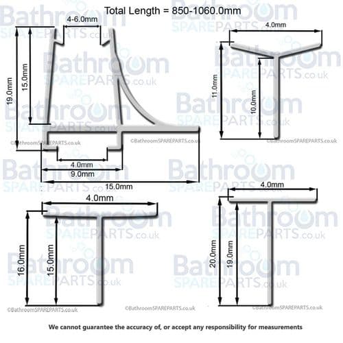 Ideal Standard Bliss Flaps And Carrier Seals 850mm LV68967