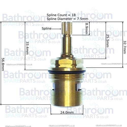 Ideal Standard Ceramix 3/4 Inch Se Ceramic Disc Cartridge Anti Clockwise Close A954353NU11