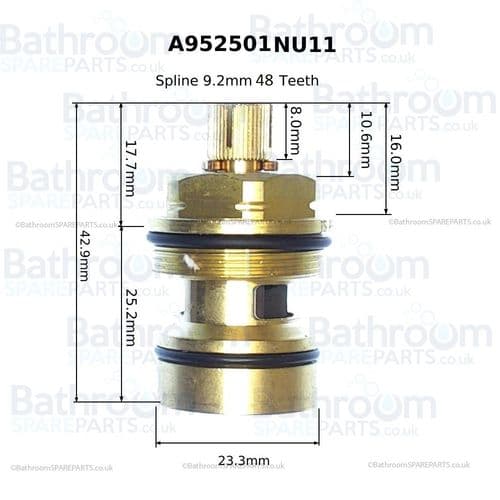 Ideal Standard Domi Duo 3/4 Inch DX 1/4 Turn Cartridge ~ Anti Clockwise Close A952501NU11