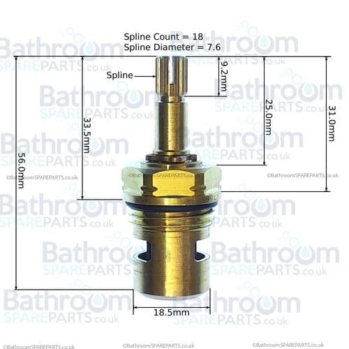 Ideal Standard Elements 1/2 Inch 1/4 Turn Cartridge Valve ~ Anti Clockwise Close A963004NU