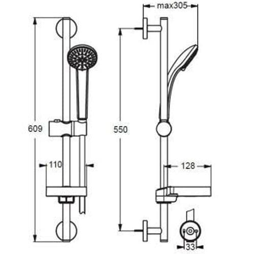Ideal Standard Idealrain Shower Kit Range  B9410AA