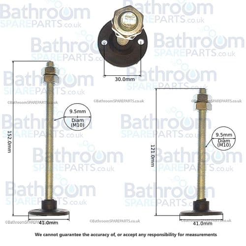 Ideal Standard Jasper Morrison Leg set - replacement M10 bath foot pack EEEV01267