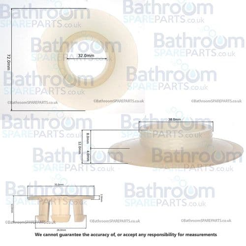 Ideal Standard Playa Flush Valve Seal And Clip SV01967