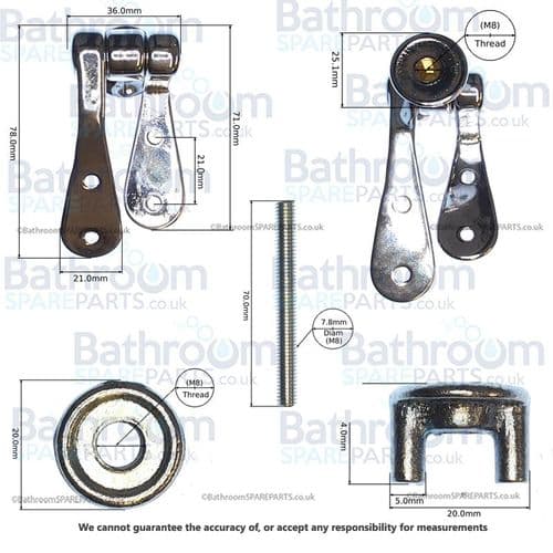 Ideal Standard Plaza seat hinges - Chrome E9075AA