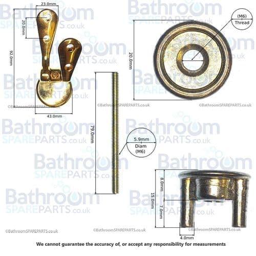 Ideal Standard Plaza Toilet Seat Hinges Light Gold E9075AZ