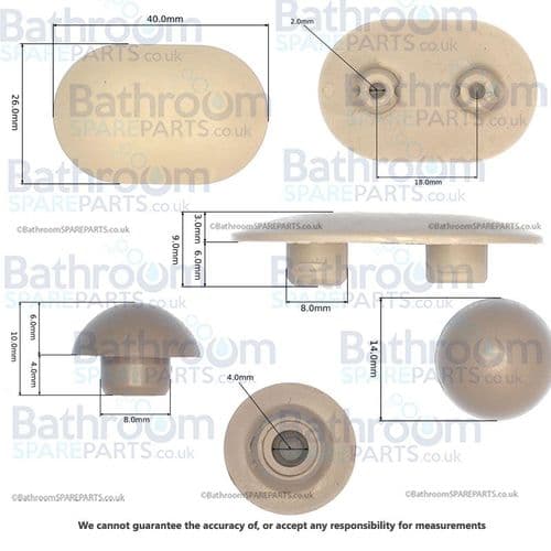 Ideal Standard Studio / Space seat cover buffers - set of 4 - Grey EV15367