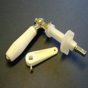 Ideal Standard Traditional Cistern Lever White Porcelain and Antique Gold Plated E450