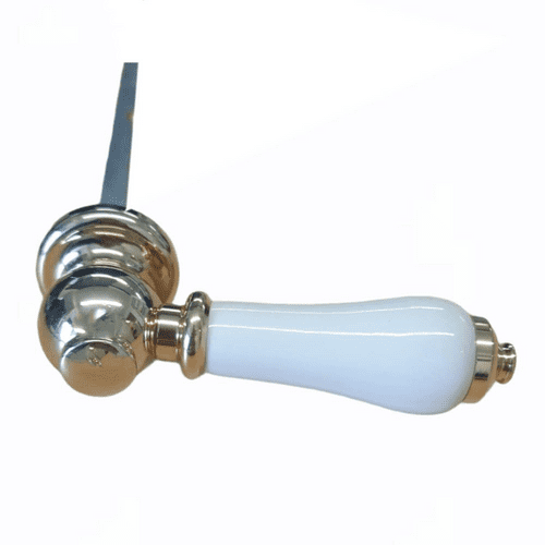 Ideal Standard Traditional Cistern Lever White Porcelain and Antique Gold Plated E450
