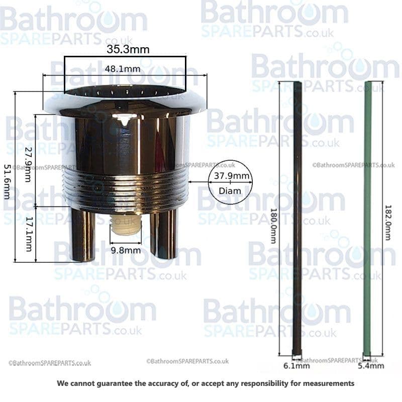Ideal Standard White Push Button Rods E003767