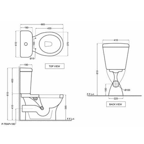 Jaquar Continental Bowl for Coupled WC CNS-WHT-201 Spare Parts